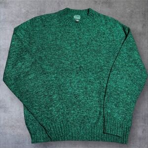 VTG 80S 90S IZOD USA MENS 100% Acrylic PULLOVER CREWNECK SWEATER Green Xl